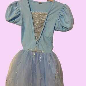 Little girl's light blue princess dress.